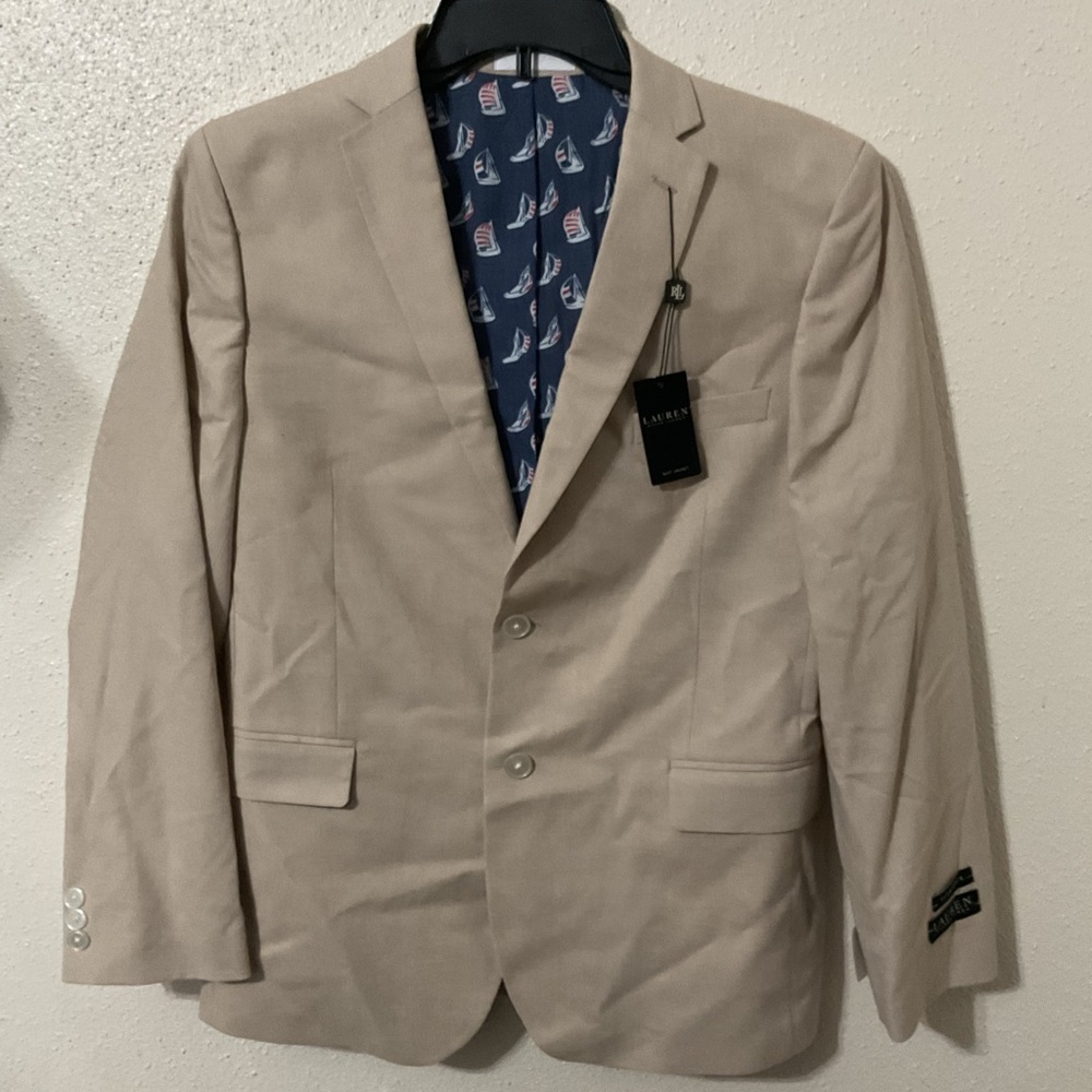 Ralph Lauren Boys Khaki Linen Suit Jacket Size 8R, 10R, 18 NWT